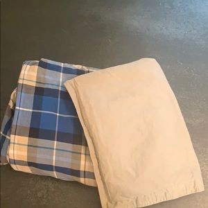 (2) Pottery Barn Teen Twin Duvets+Sham